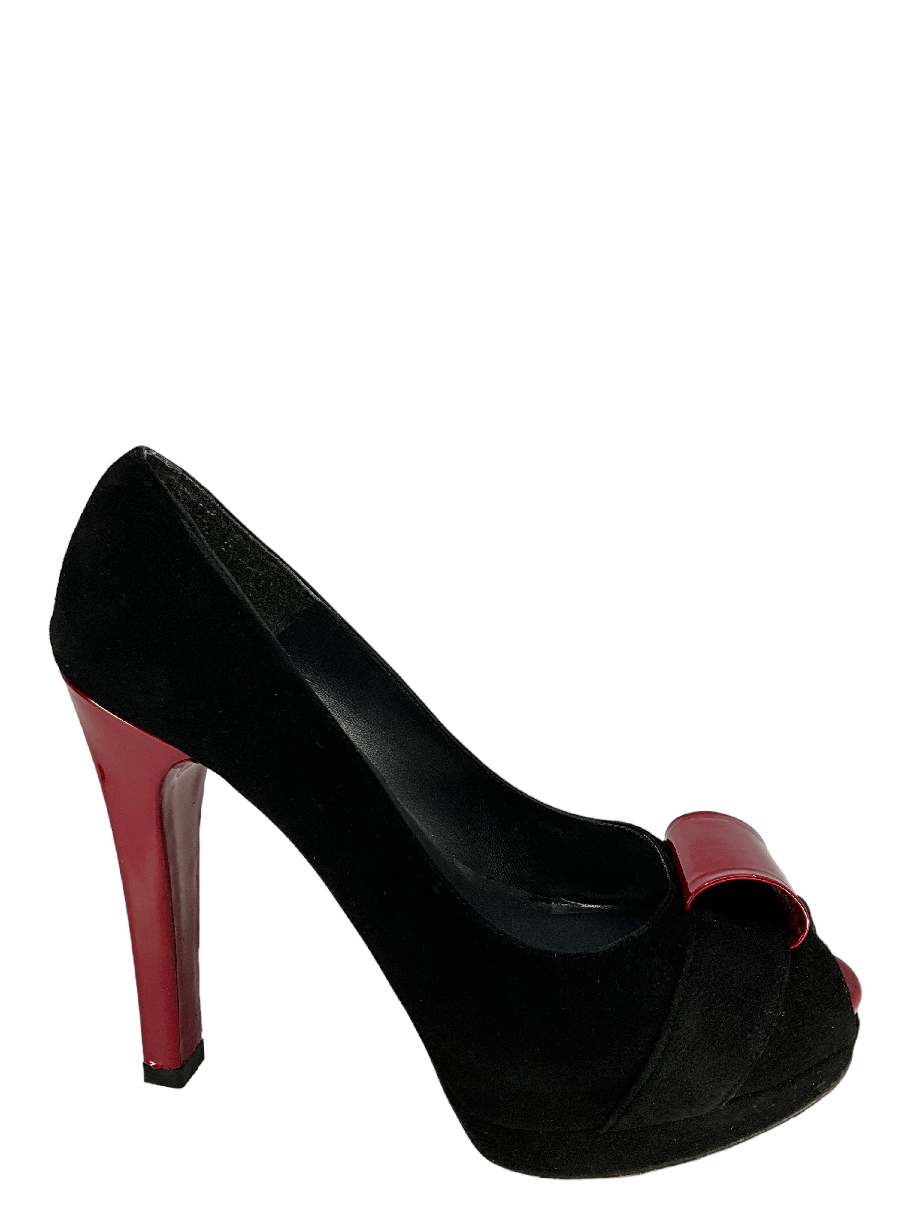 Stuart Weitzman Black Suede Platform Pumps Women's Size 6.5 - Elegant High Heels for Office, Party & Special Occasions