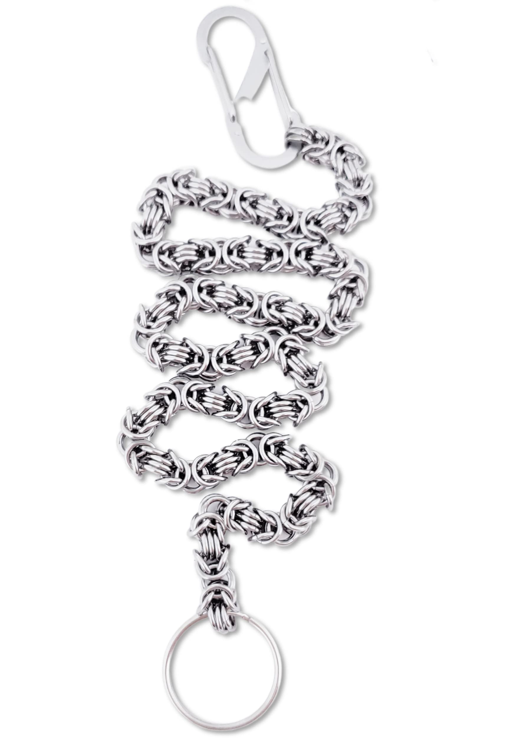 Stainless Steel Wallet Chain for Men - Heavy Duty Biker Wallet Chain with Byzantine Chainmail Design | Durable & Stylish Accessory for Motorcycle Riders, Jeans & Leather Jackets