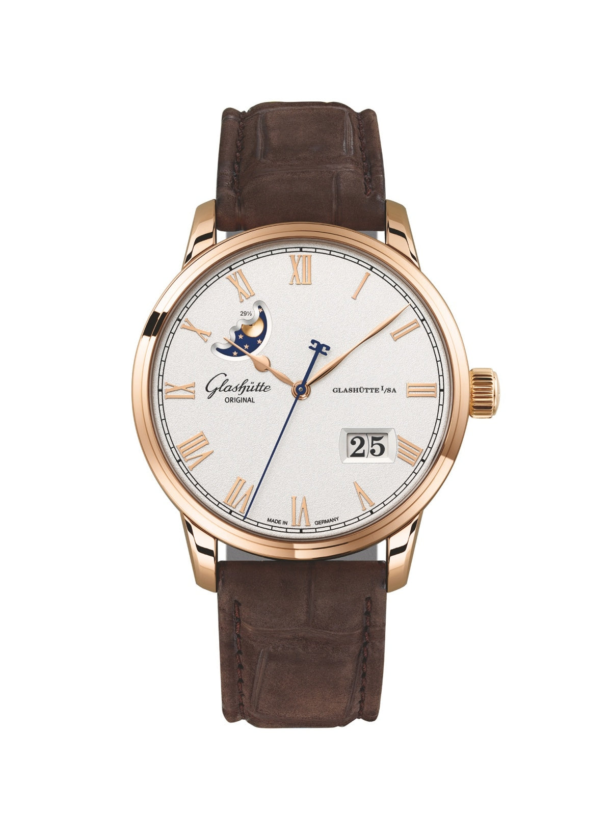 Glashutte Original Senator Excellence Panorama Date Moon Phase 18K Red Gold Men's Luxury Watch - Perfect for Business Meetings, Formal Events & Collectors