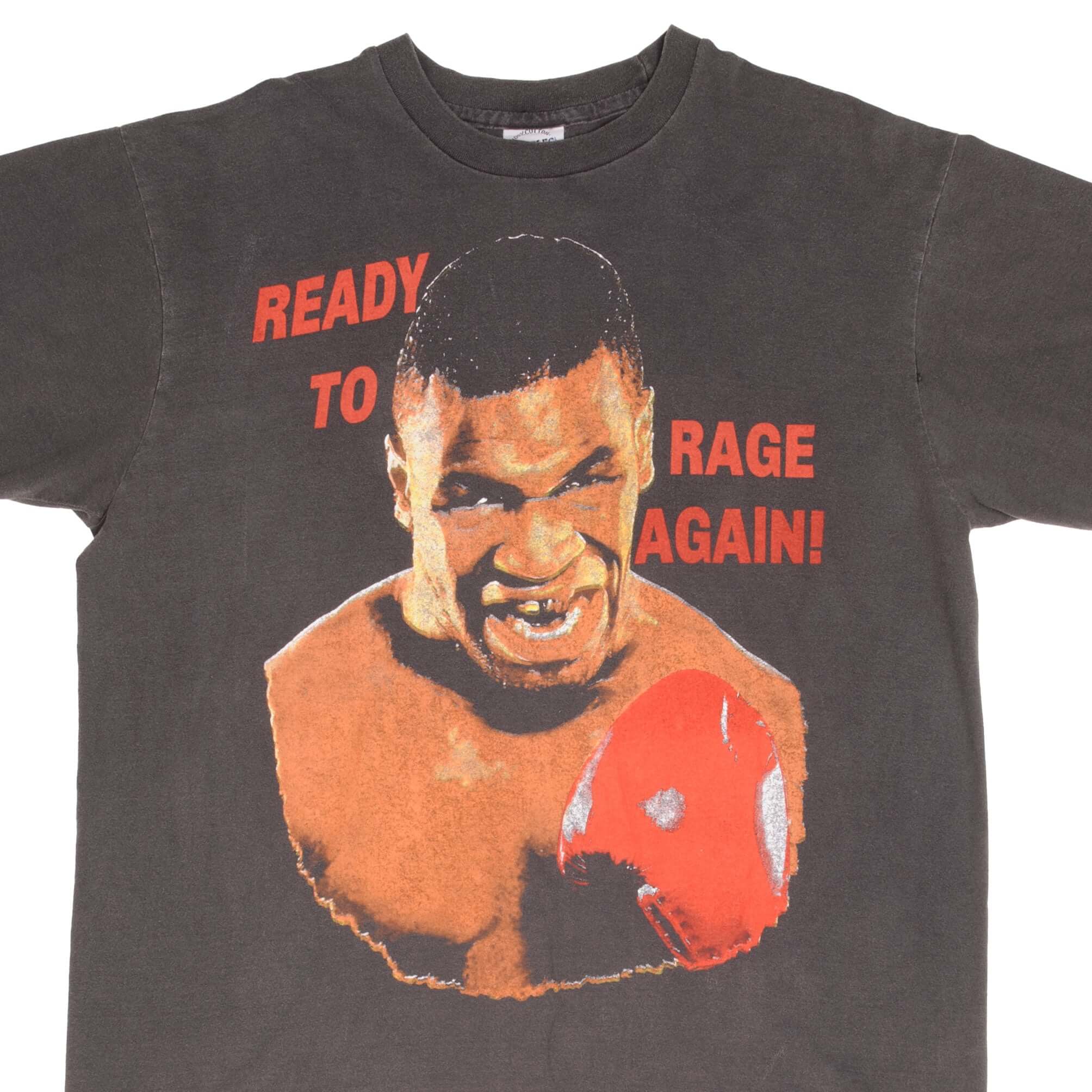 Vintage Mike Tyson Bootleg Boxing Tee Shirt - Ready to Rage Again - XL Size Single Stitch Cotton T-Shirt - Perfect for Boxing Fans, Streetwear & Retro Fashion