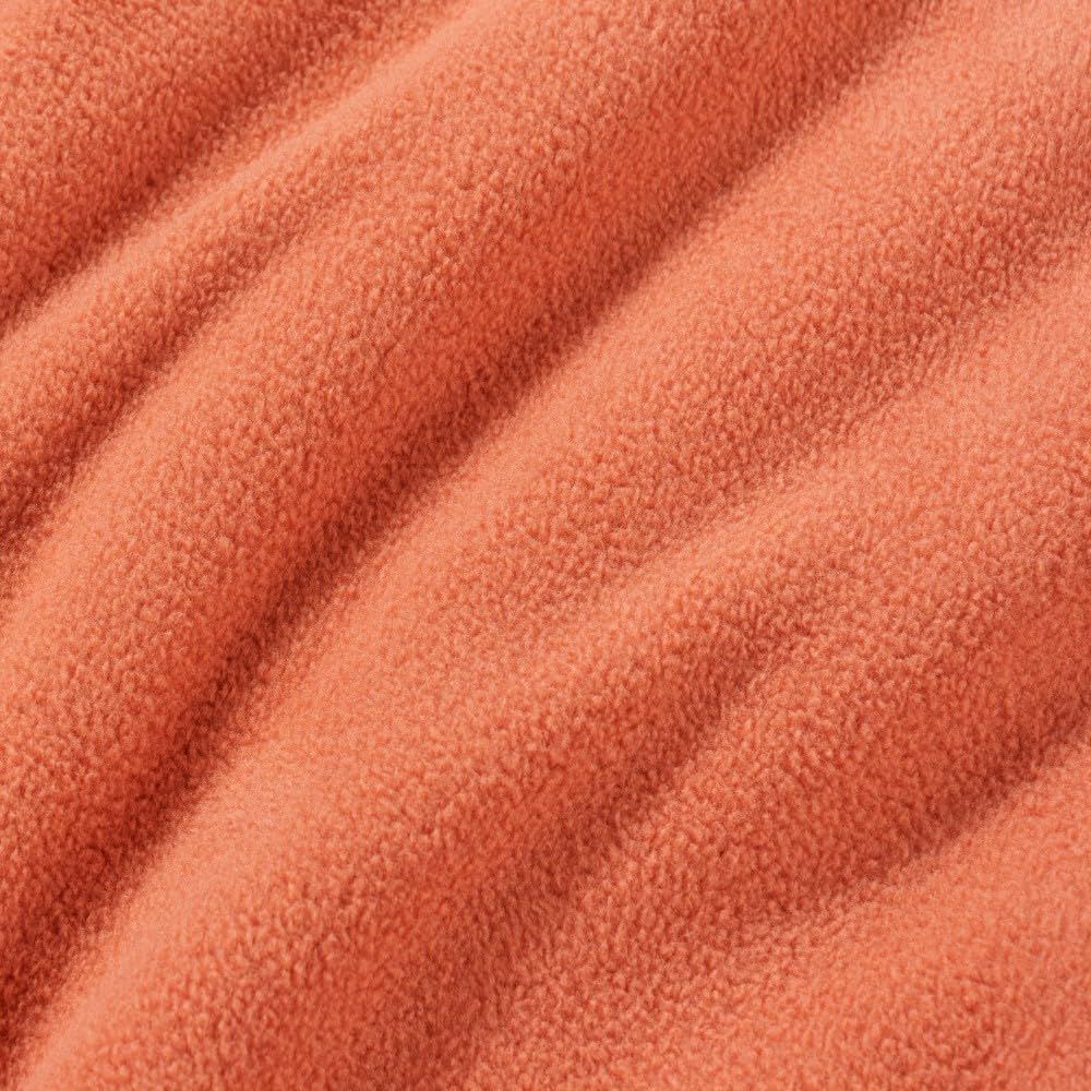 Berkshire Microfleece Blanket Queen Size 90x90 Inches - Ultra Soft Lightweight Breathable Plush Blanket in Amberglow Orange for Bed, Couch & Sofa - Perfect for Cozy Nights, Movie Time and Guest Room Comfort
