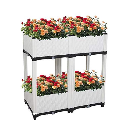 4-Piece Gardening Tools Set - Free Splicing Injection Planting Box (White) | Perfect for Indoor Herb Gardens, Balcony Planters & Hydroponic Systems