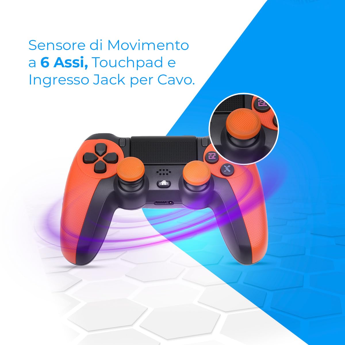 Wireless Gaming Controller for PS4, PS3, PC & Mobile - Dualshock with 6-Axis, Touch Panel, Headphone Jack, Charging Cable & 8 Thumb Grips | Perfect for FPS, Racing & Action Games | Includes Protective Case