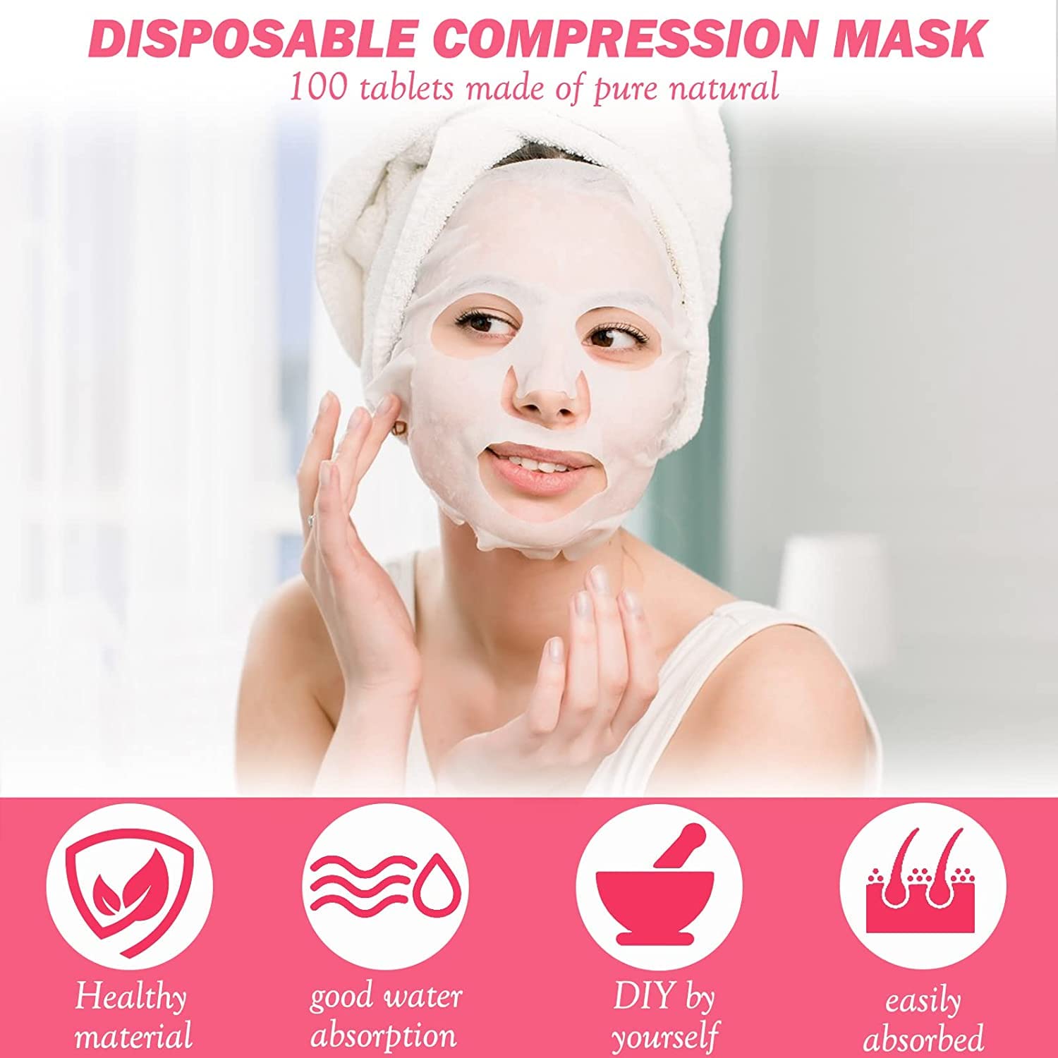 **80-Piece Compressed Magic Facial Tablets | Reusable Face Tissue Napkin & Paper Mask for Men & Women | Travel, Spa & Daily Skincare (Pack of 80)**