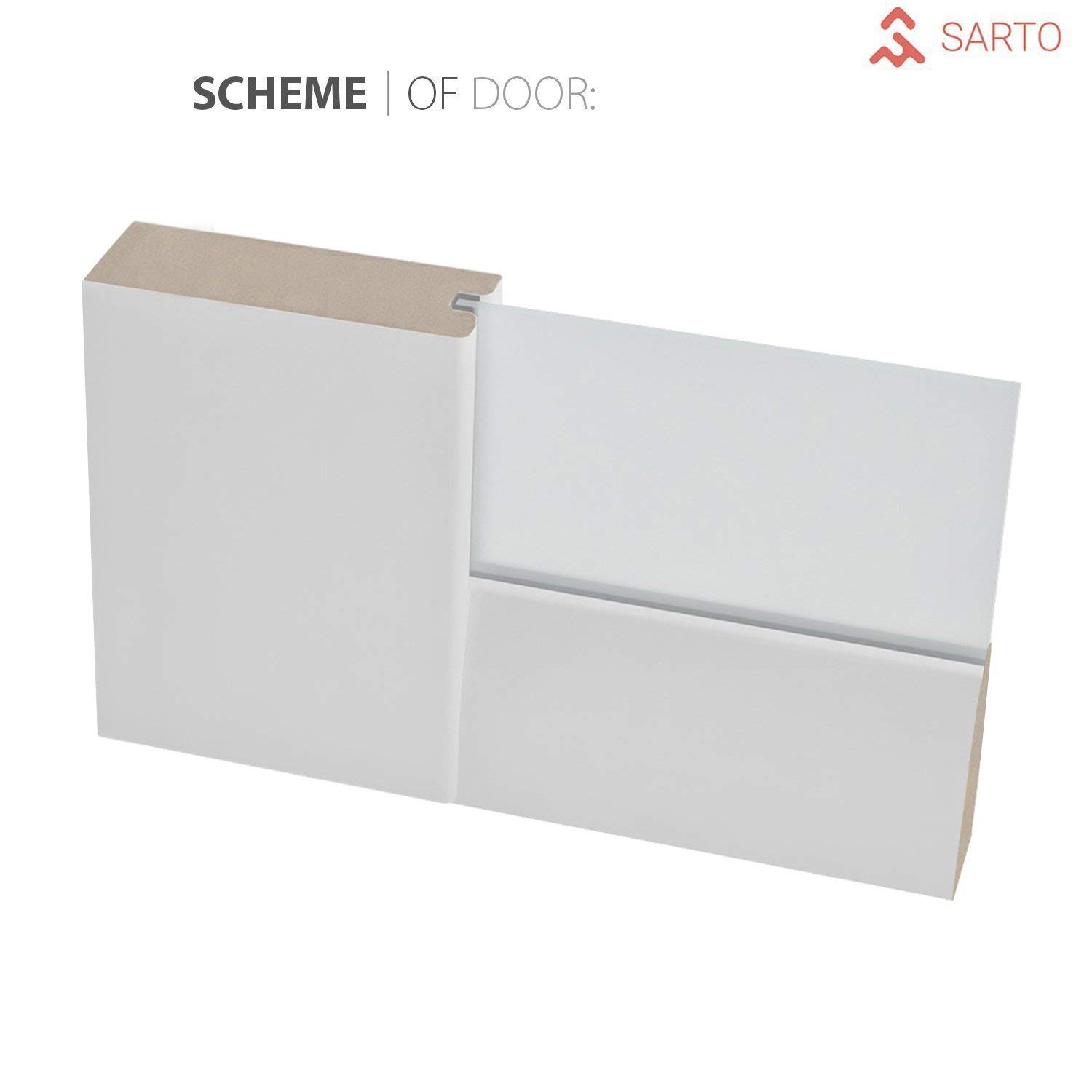 32x96 Sliding Barn Door with Hardware Kit - Quadro 4055 White Silk Frosted Glass - Top Mount 6.6FT Rail System - Solid Wood Panel Interior Door for Bedroom, Closet & Home Office
