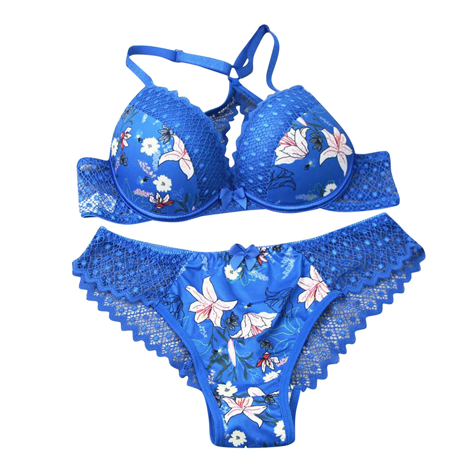 Sexy Lace Push Up Bra Set for Women - Embroidered Padded Underwear & Lingerie Set | Perfect for Date Night, Valentine's Gift & Special Occasions