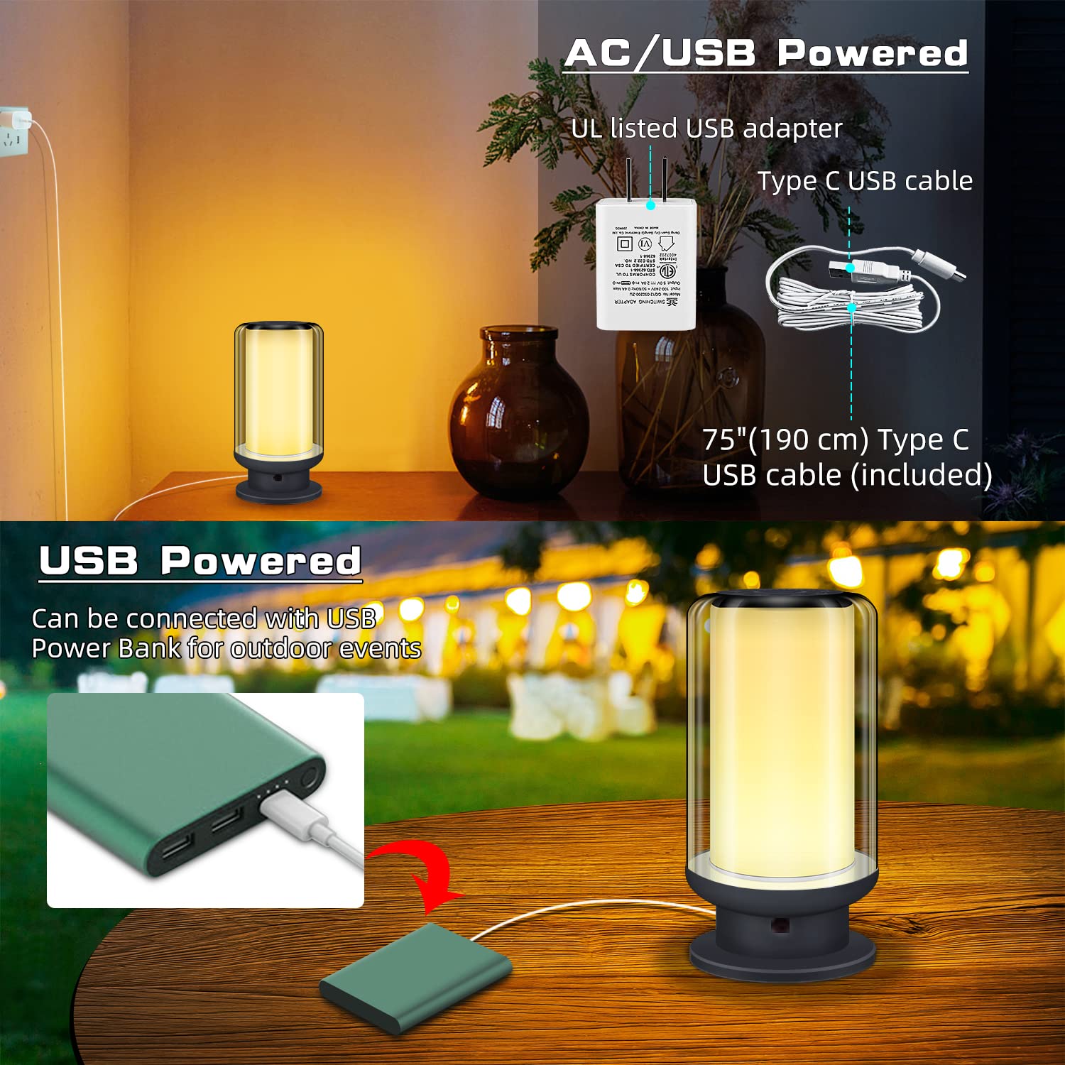 LUXSWAY Remote Control LED Bedside Table Lamp - Dimmable Warm White & Multi-Color Night Light with Timer for Bedroom, Living Room, Office (Black, 1 Pack) | Perfect for Reading, Relaxation & Mood Lighting