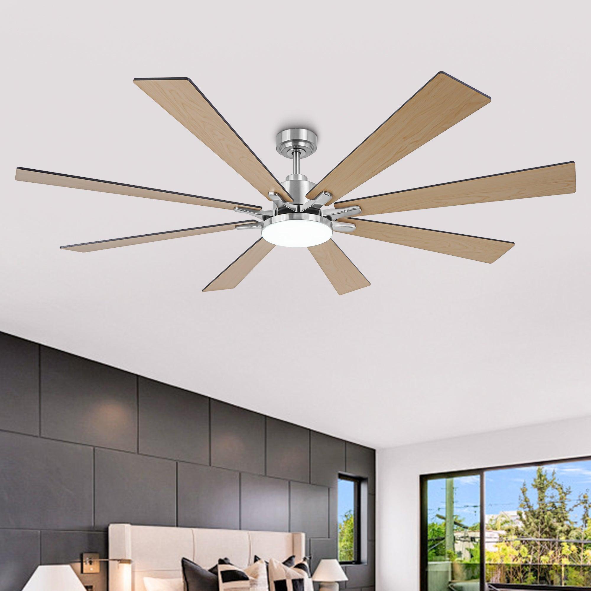 72 Inch Elbe Modern Ceiling Fan with Light Kit & Remote Control - Perfect for Living Room, Bedroom, and Large Spaces