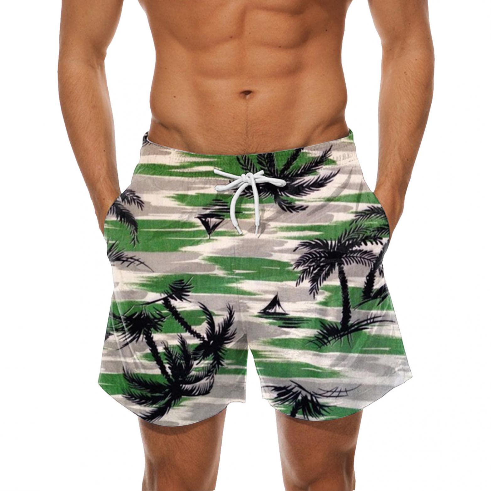**Men's Quick Dry Cargo Swim Trunks with Mesh Lining & Pockets - Comfortable Beach Shorts for Swimming, Surfing, and Outdoor Activities**