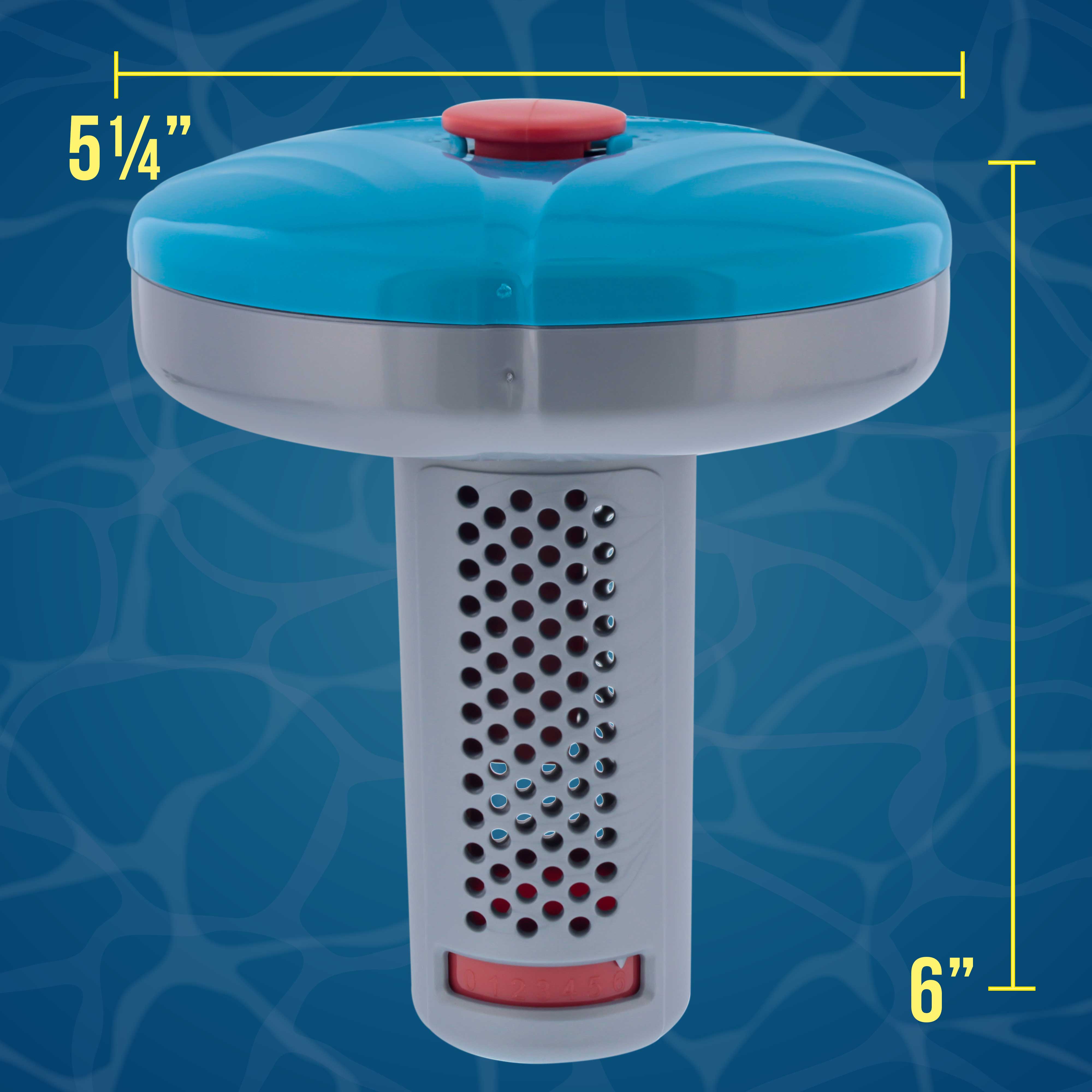 U.S. Pool Supply® Floating Chlorine/Bromine Dispenser for Spas, Hot Tubs & Small Pools - Holds 1 Tablet, 6 Adjustable Flow Settings | Perfect for Maintaining Clean Water in Backyard Pools & Jacuzzis
