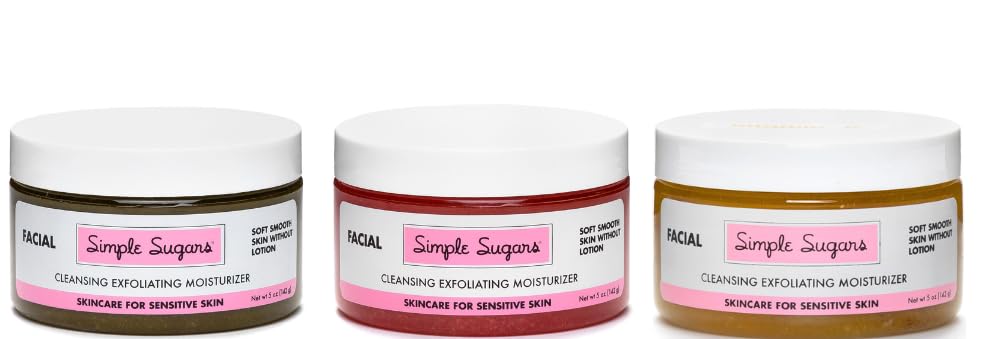 All-Natural Facial Skincare Bundle for Sensitive Skin - Green Tea, Strawberry & Vitamin C Formula for Eczema, Psoriasis, Rosacea & Dry/Combination Skin | Gentle Daily Cleansing & Hydration Routine