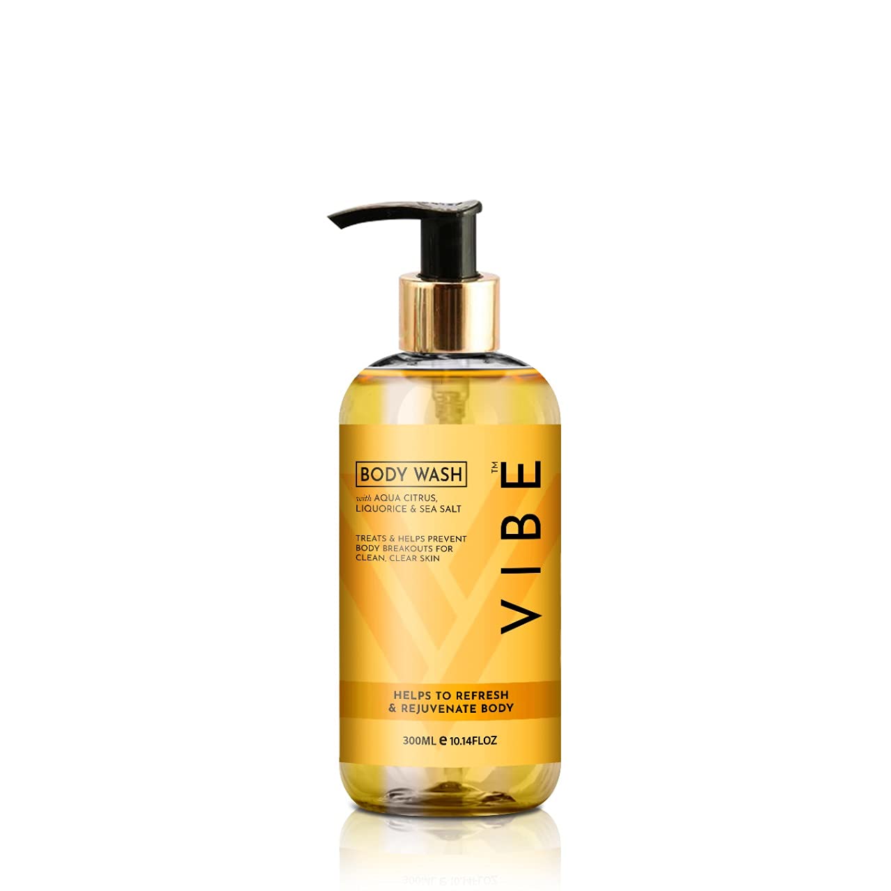 VIBE Aqua Citrus Body Wash & White Tea Fenugreek Hair Oil Combo Pack - 300ml Body Wash + 100ml Hair Oil for Hydrating Skin & Nourishing Hair - Perfect for Daily Shower & Hair Care Routine