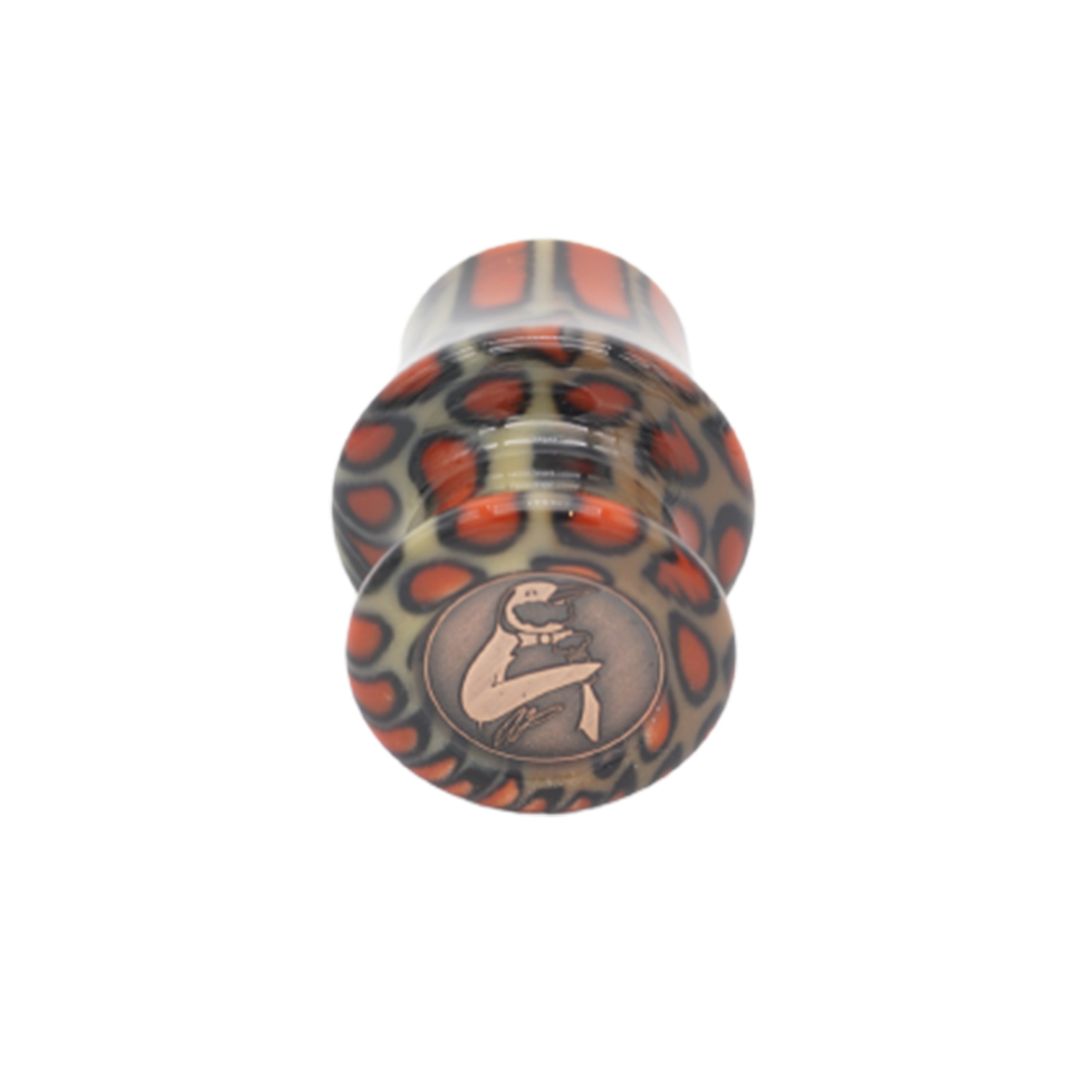 Premium Orange Tigris Perla Handcrafted Shaving Brush Handle - Fits 24mm & 26mm Knots - Perfect for Wet Shaving & Grooming Rituals - Luxury Shaving Accessory for Men's Beard Care