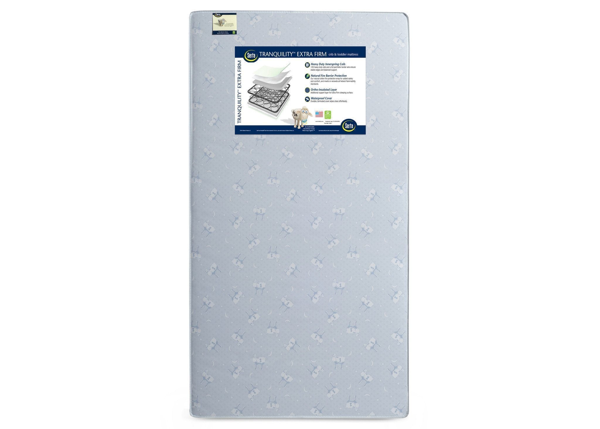 Serta Tranquility™ Extra Firm Crib & Toddler Mattress - Breathable Waterproof Baby Mattress for Safe Sleep | Perfect for Nursery, Daycare & Travel