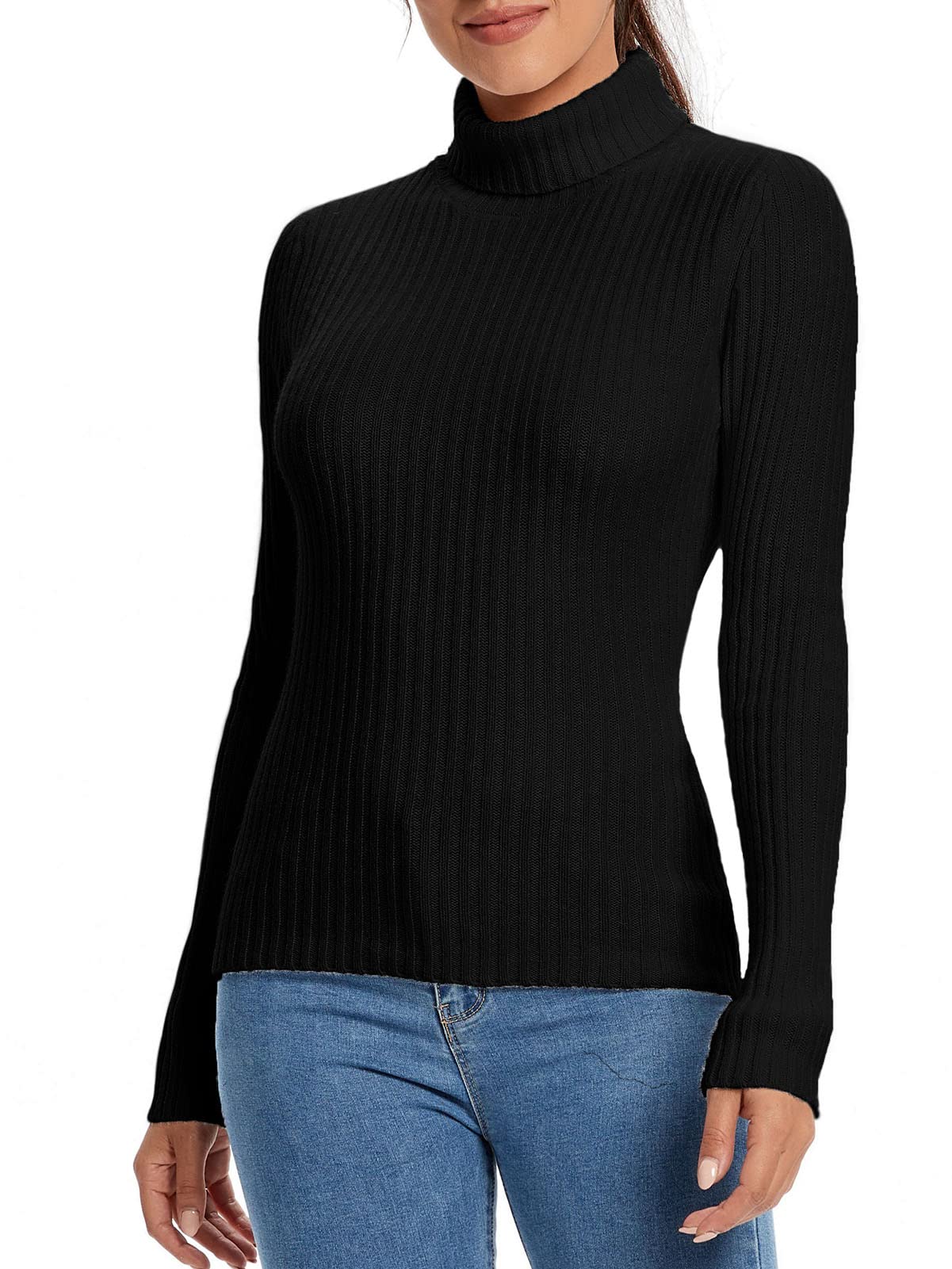 LANPULUX 100% Merino Wool Turtleneck Sweater for Women - Soft Winter Pullover Long Sleeve Knit Top | Cozy Casual Wear for Office, Travel & Outdoor Activities