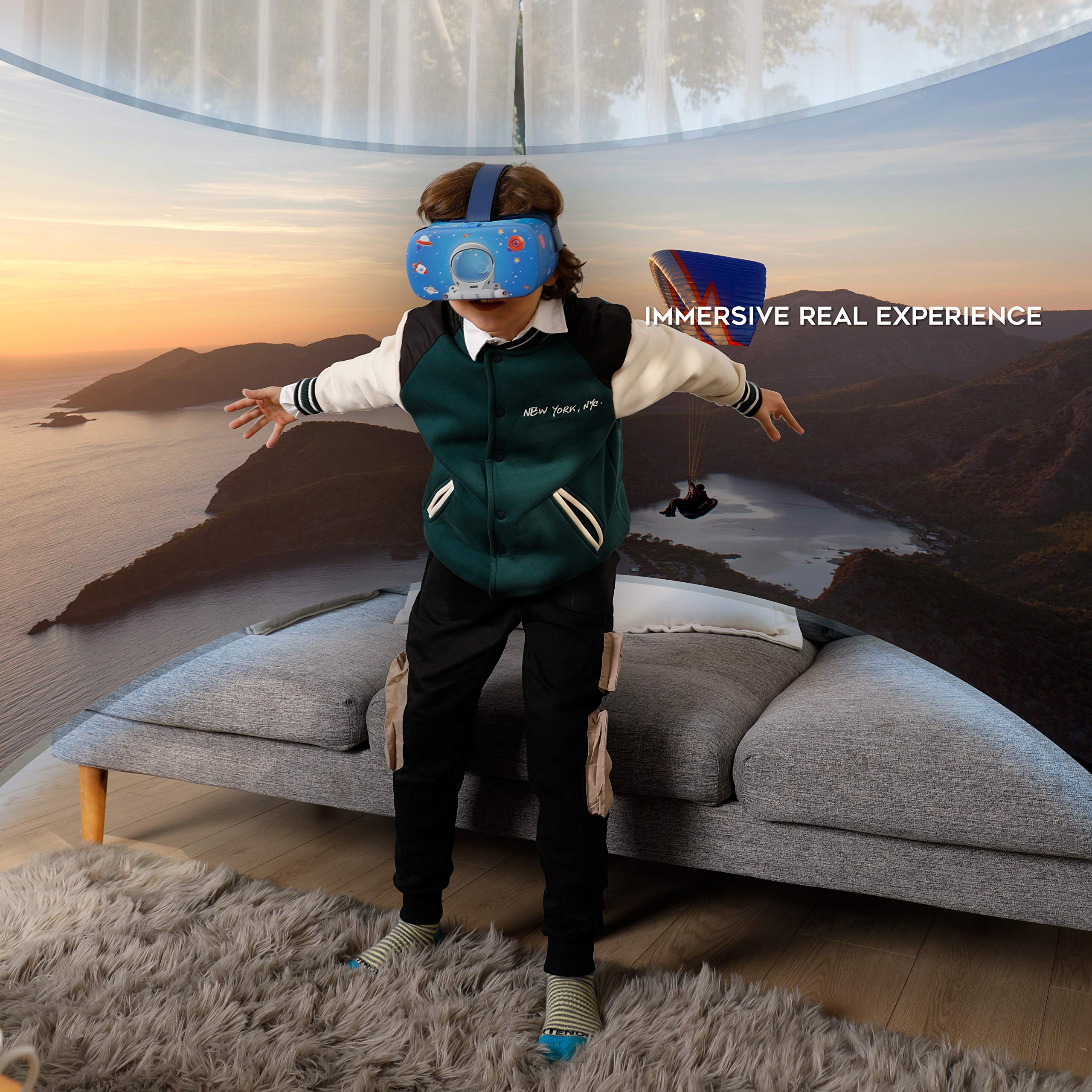 DESTEK VR Dream Headset for Kids - 110° FOV HD Virtual Reality Glasses with Anti-Blue Light Eye Protection | Perfect Gift for Exploring Virtual Worlds | Great for Educational Games, Travel Entertainment & Family Movie Nights