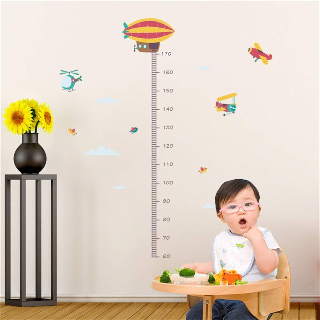 Guolarizi Pattern Ruler Height Stickers - Colorful Cartoon Wall Decals for Kids Room, Airplane Themed Nursery Decor - Perfect for Measuring Child Growth & Playroom Decoration