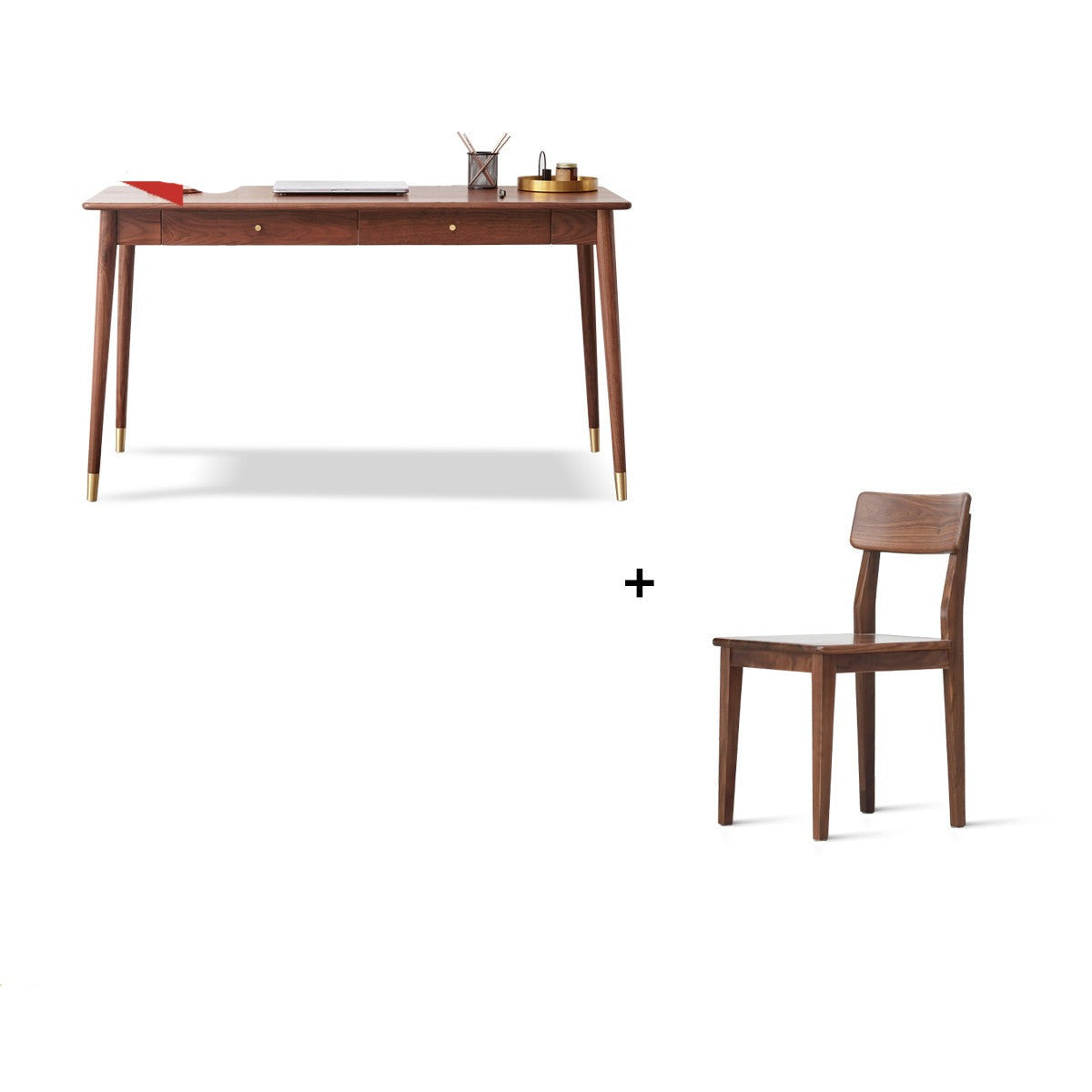 Premium Black Walnut Solid Wood Office Desk - Handcrafted Executive Workstation for Home & Business | Perfect for Remote Work, Study & Professional Workspaces