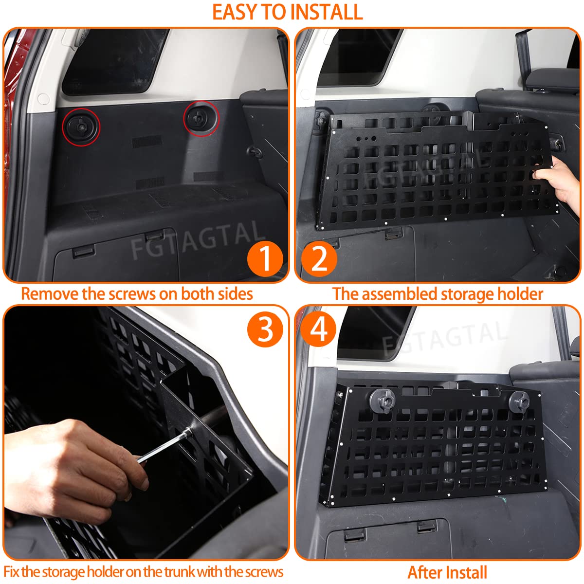 2007-2021 Toyota FJ Cruiser Rear Left Trunk Organizer - Aluminum Alloy Storage Holder for More Cargo Space - Black - Perfect for Camping Gear, Tools & Road Trip Essentials