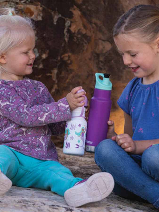Klean Kanteen Insulated Kids Water Bottle 12oz (355ml) with Classic Sport Cap - Leak Proof Stainless Steel Bottle for School, Sports & Outdoor Activities