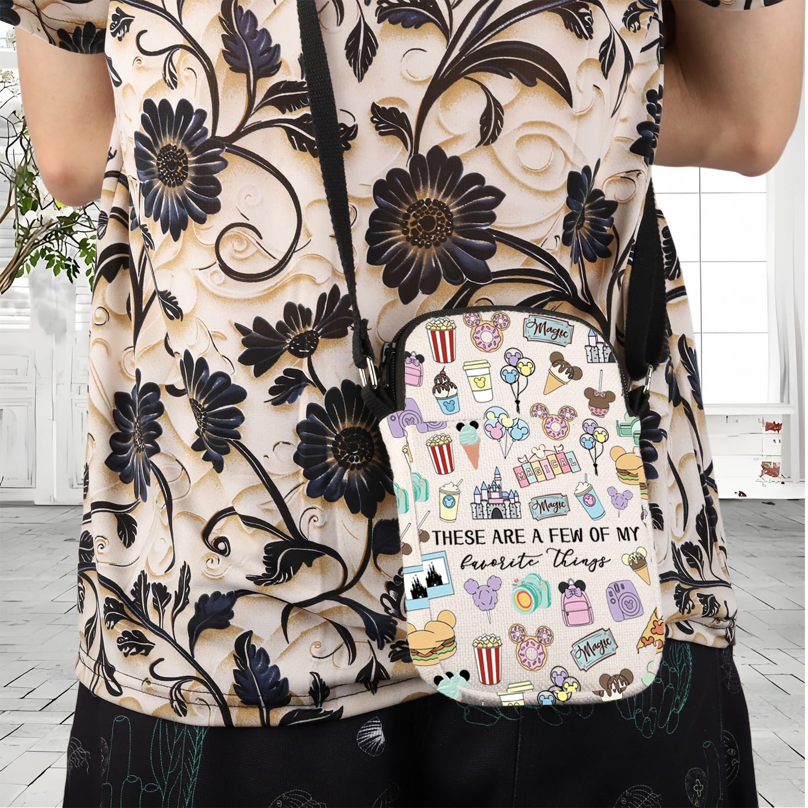 Fairy Tale Crossbody Bag for Women - Cute Mouse Ice Cream Design Messenger Purse - Perfect for Vacation, Travel, Disney Trips & Snack Lovers Gift