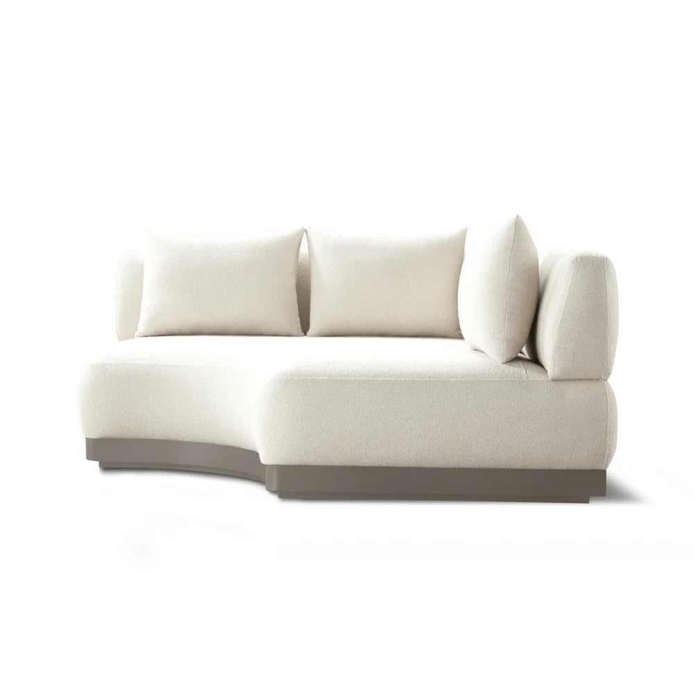 Amalfi Outdoor Curved Corner Sectional Sofa Set - Waterproof Patio Furniture for Backyard, Poolside & Garden - Modern All-Weather Wicker Conversation Set with Cushions