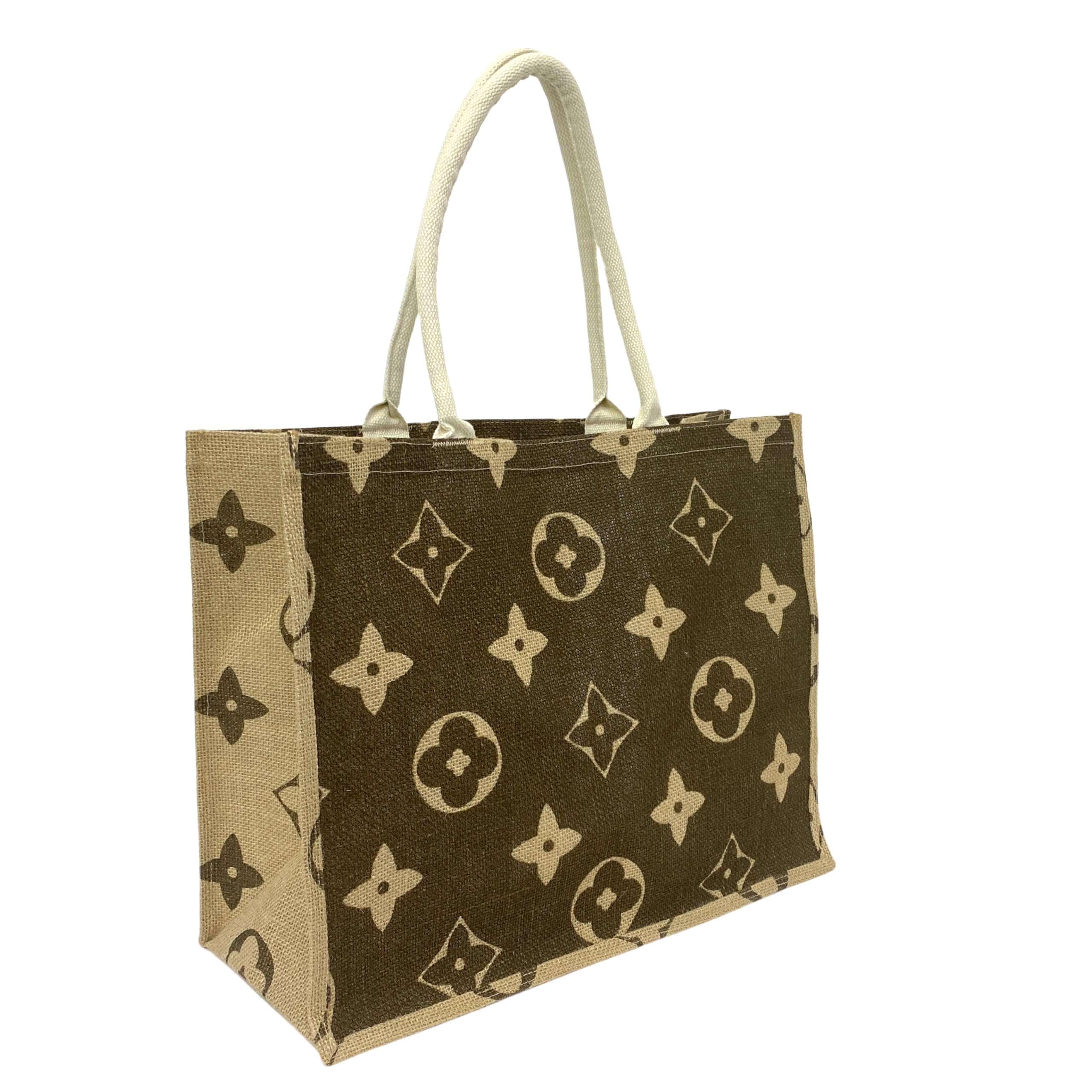 Bluenut Large Jute Straw Beach Tote Bag - Reusable Burlap Shoulder Handbag for Women - Perfect for Beach Trips, Grocery Shopping & Picnics