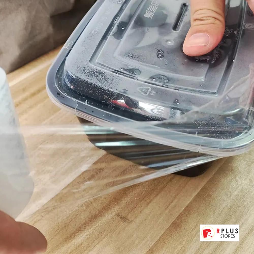RPLUS STORES Compostable Packing Wrap Roll - 3 inch x 200 Meters (7.62 cm x 656 ft) Transparent Stretchable Tape for Shipping, Grafting, Plant Support & Nursery Use | Eco-Friendly Multipurpose Wrapping Solution for Home, Garden & Office