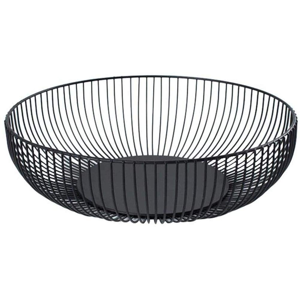 Nordic Iron Art Fruit Bowl - Black Metal Wire Mesh Snack Storage Basket for Living Room | Modern Decorative Fruit Plate for Dining Table, Kitchen Counter & Coffee Table Centerpiece