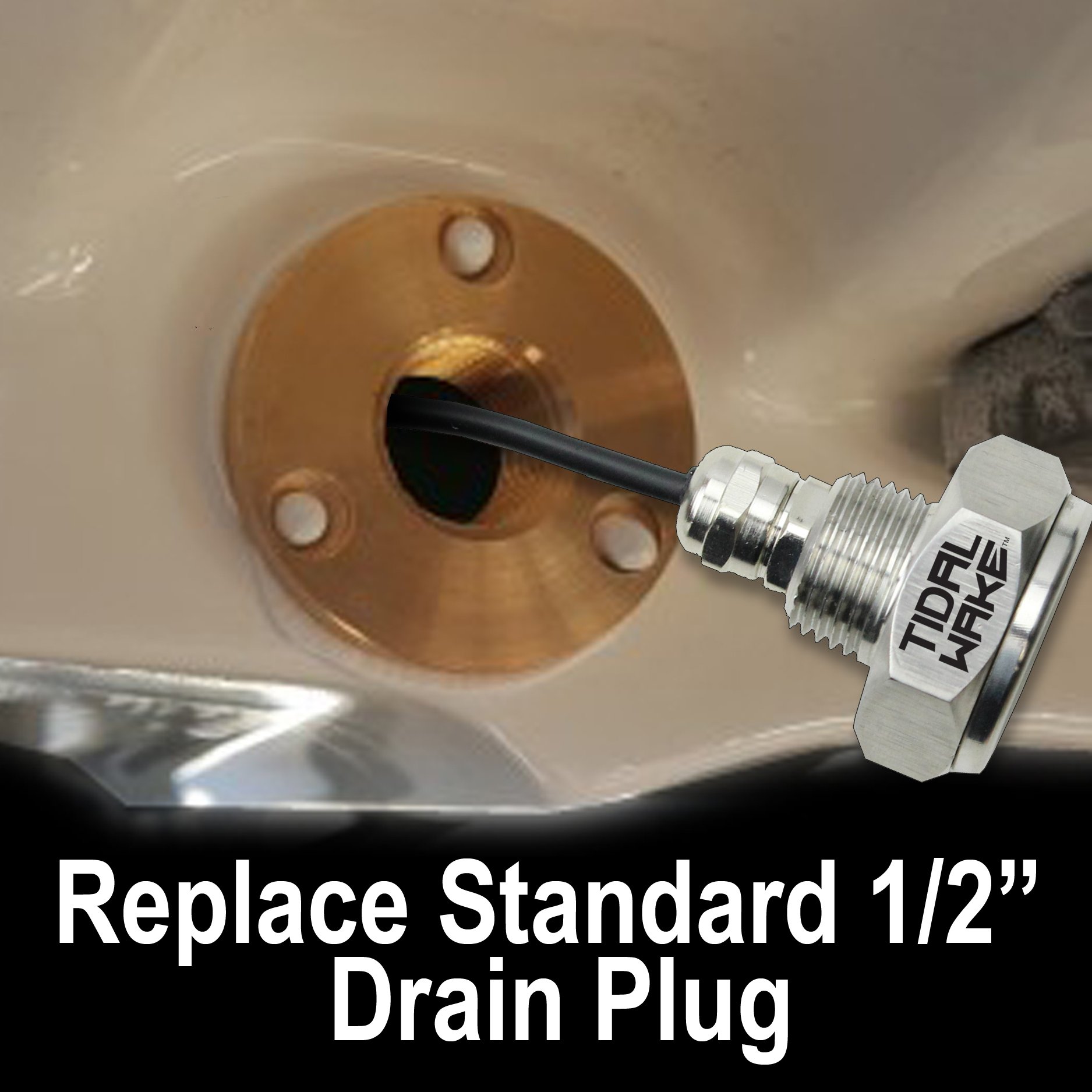 Tidal Wake Plug N' Play Underwater LED Boat Drain Plug Light - No Wiring Required, No Drilling Needed - Ultra-Bright Underwater Lighting for Boats, Yachts & Watercraft - Easy 5-Minute Installation with 3-Year Warranty - Perfect for Night Boating, Fishing & Water Sports
