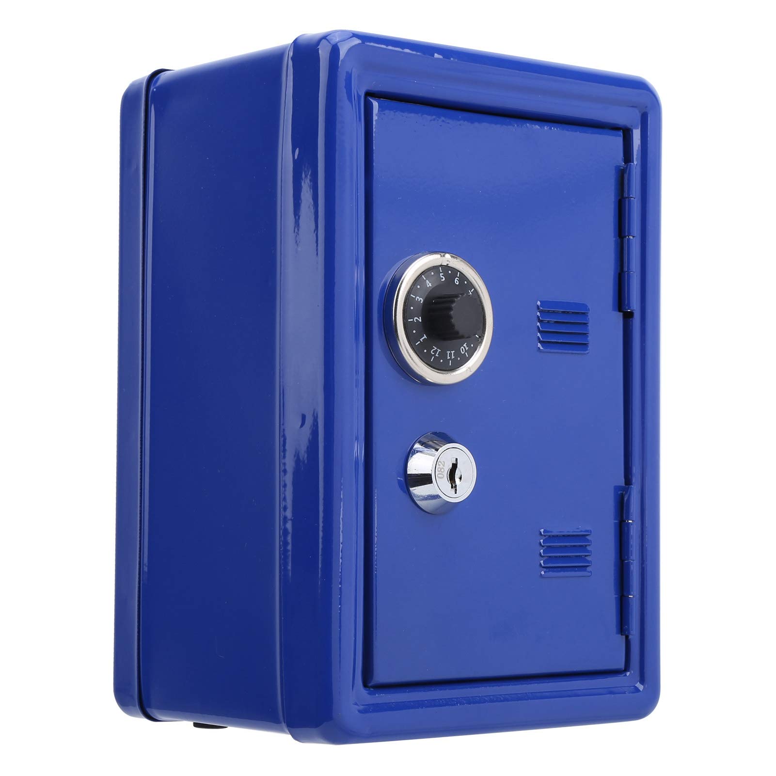 Kids Safe Box - Mini Key Storage & Piggy Bank with Built-In Pullable Change Box, Durable Iron Design with Top Slot - Perfect for Saving Money, Organizing Keys & Gifts for Children (Blue)