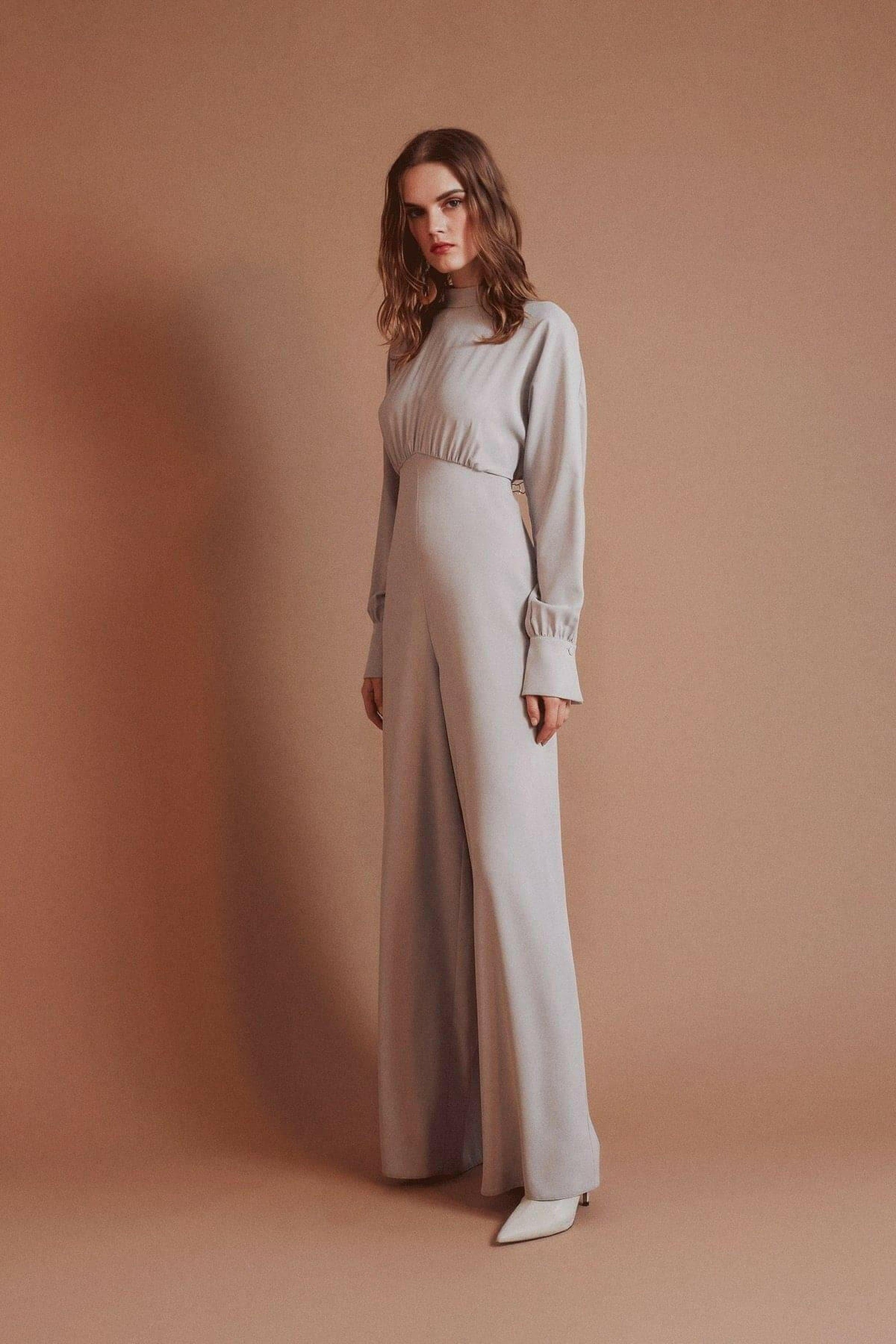 Stylish Draped Lisa Gathered High Waist Jumpsuit in Orange - Modest Romper for Women | Summer Casual Outfit, Beach Cover Up & Party Wear