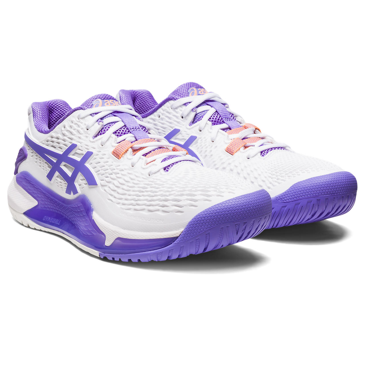ASICS Gel Resolution 9 Women's Tennis Shoes - White/Amethyst | High-Performance Court Shoes for Women | Perfect for Competitive Tennis & Indoor Court Sports