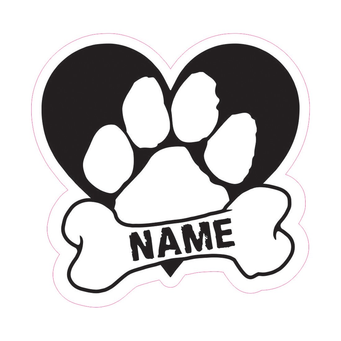 Custom Dog Paw Decals - Personalized Heart Car Stickers with Names - Waterproof & Durable Vinyl Decals for Cars, Laptops, Windows - Perfect for Pet Lovers & Car Accessories (Black)