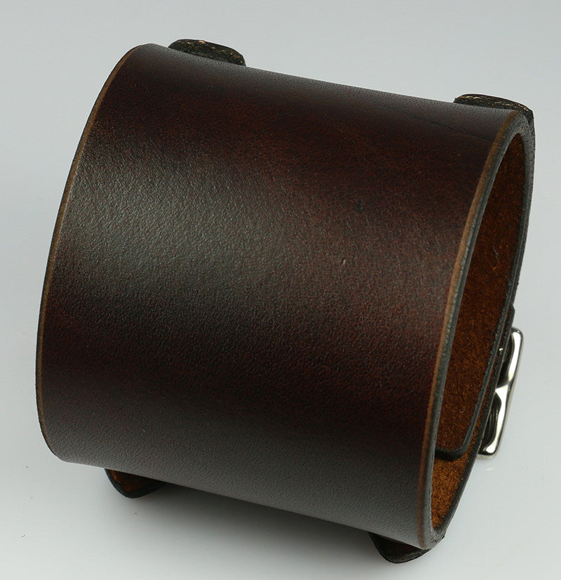 Premium Brown Buckling Cuff Bracelet - Stylish Leather Wristband for Men & Women | Perfect for Casual Wear, Office, and Date Nights