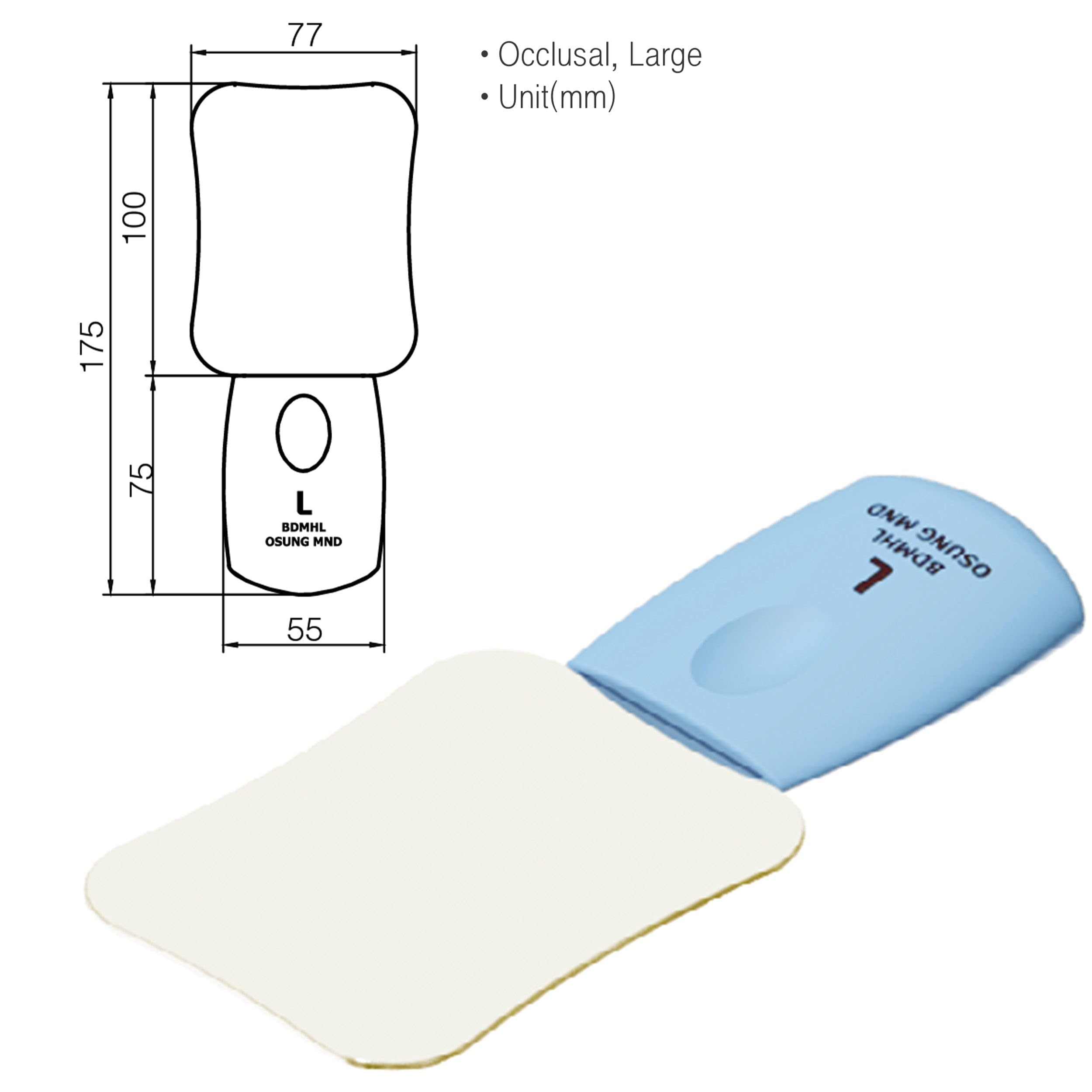 Osung DMHL Dental Intraoral Mirror with Handle - Large Size for Dentists, Hygienists & Oral Exams - Perfect for Dental Clinics, Schools & Home Use