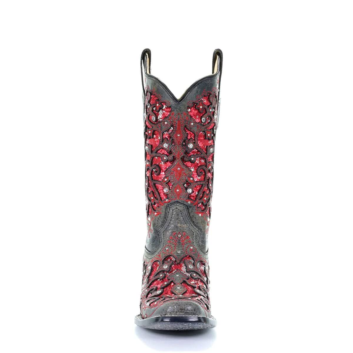 CORRAL White Glitter & Crystals Women's Square Toe Western Boots A3397 - Stylish Cowgirl Boots for Rodeo, Country Dance & Western Fashion
