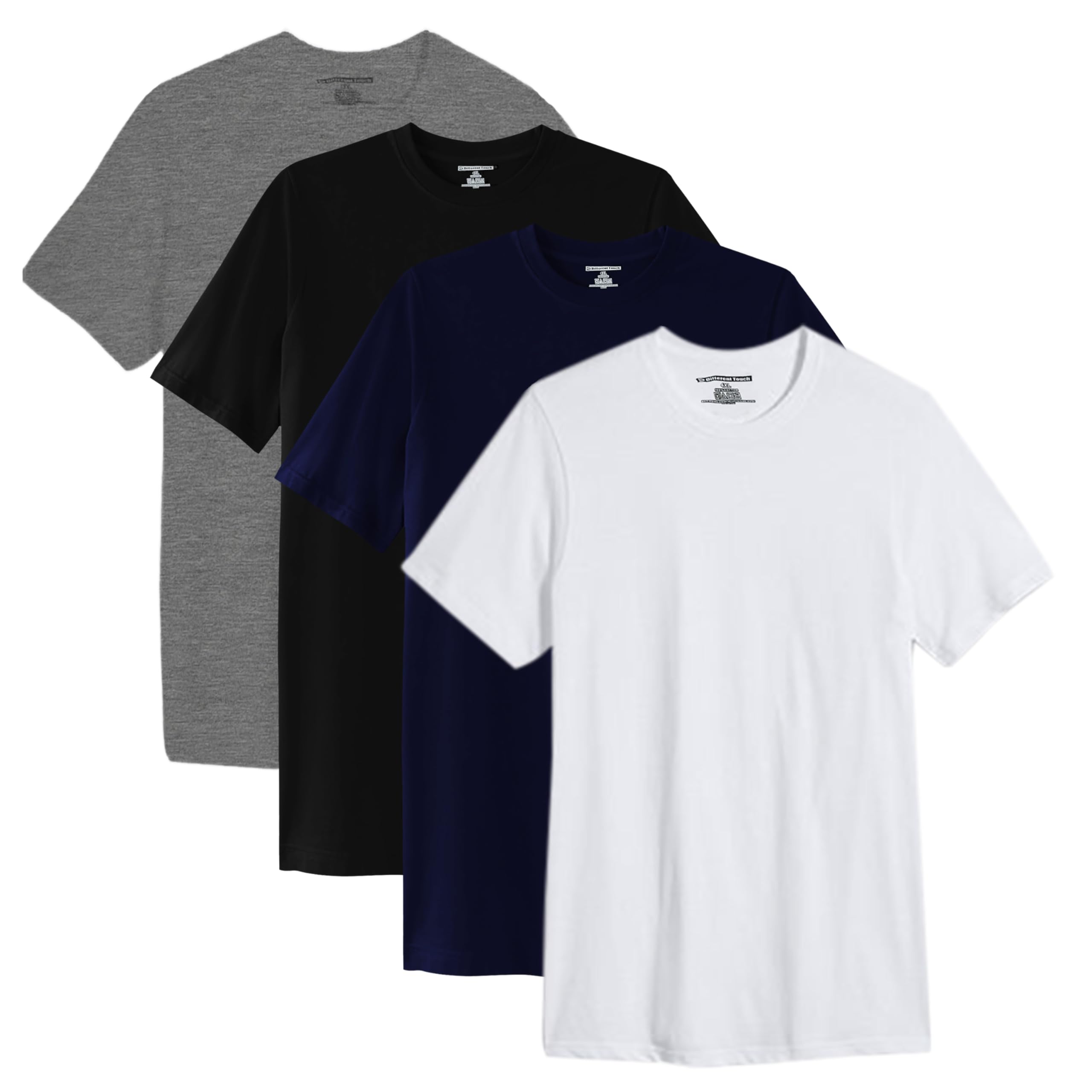 4 Pack Men's Big & Tall 100% Cotton T-Shirts - Soft Breathable Comfort Fit Crew Neck Tees for Casual Wear & Workout
