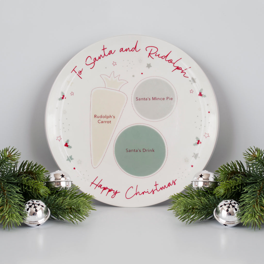 Santa's Christmas Eve Plate - Personalized Ceramic Plate for Cookies & Milk - Perfect for Holiday Traditions & Christmas Eve Celebrations