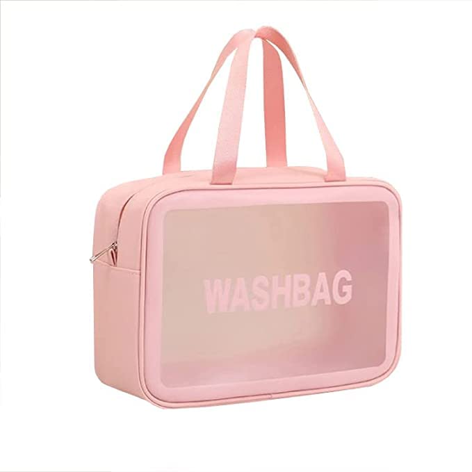 RP MALL Multipurpose Transparent PVC Zipper Cosmetic Travel Wash Bag - Waterproof Toiletry Makeup Organizer Pouch for Women & Girls - Perfect for Travel, Gym, Beach & Daily Essentials Storage