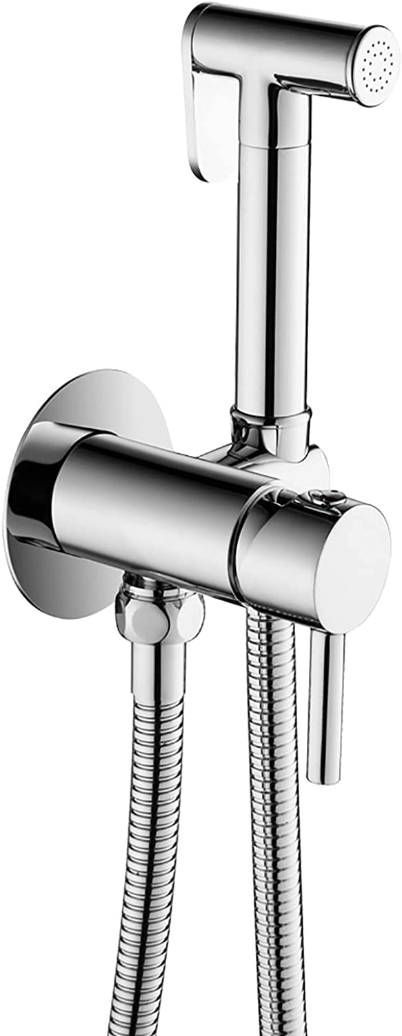 **Handheld Bidet Sprayer for Toilet - Wall Mounted Brass Bidet Sprayer Kit with 150cm Shower Hose, Brushed Gold - Perfect for Cloth Diaper Cleaning & Personal Hygiene**