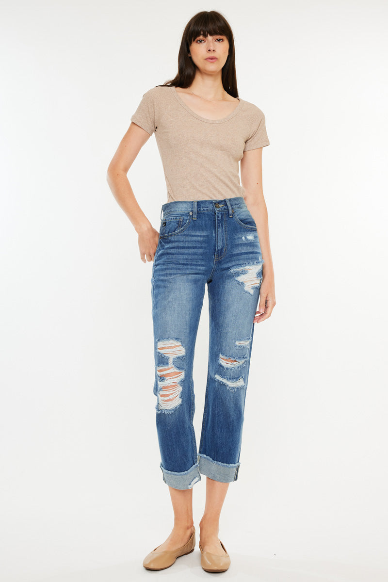 Eloise Essentials High Rise Straight Leg Jeans for Women - Stretchy Denim Pants with Comfortable Fit - Perfect for Casual Wear, Office & Everyday Outfits