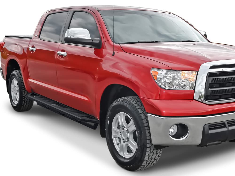 APS 6.5in Stainless Steel Running Boards for 2007-2021 Toyota Tundra CrewMax - Side Armor Nerf Bars with Anti-Slip Surface | Durable Side Steps for Off-Road & Daily Driving Protection