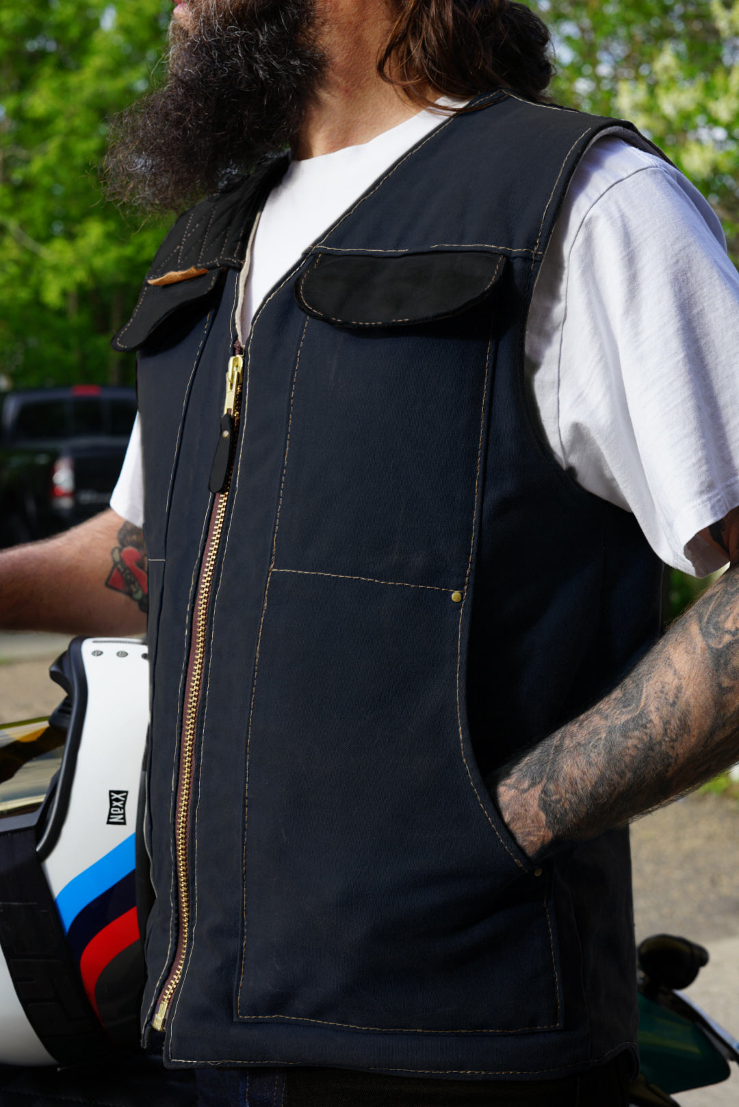 PREORDER: LIMITED EDITION Black Canvas & Leather Vest - Stylish Unisex Outerwear for Casual Wear, Street Fashion & Outdoor Adventures
