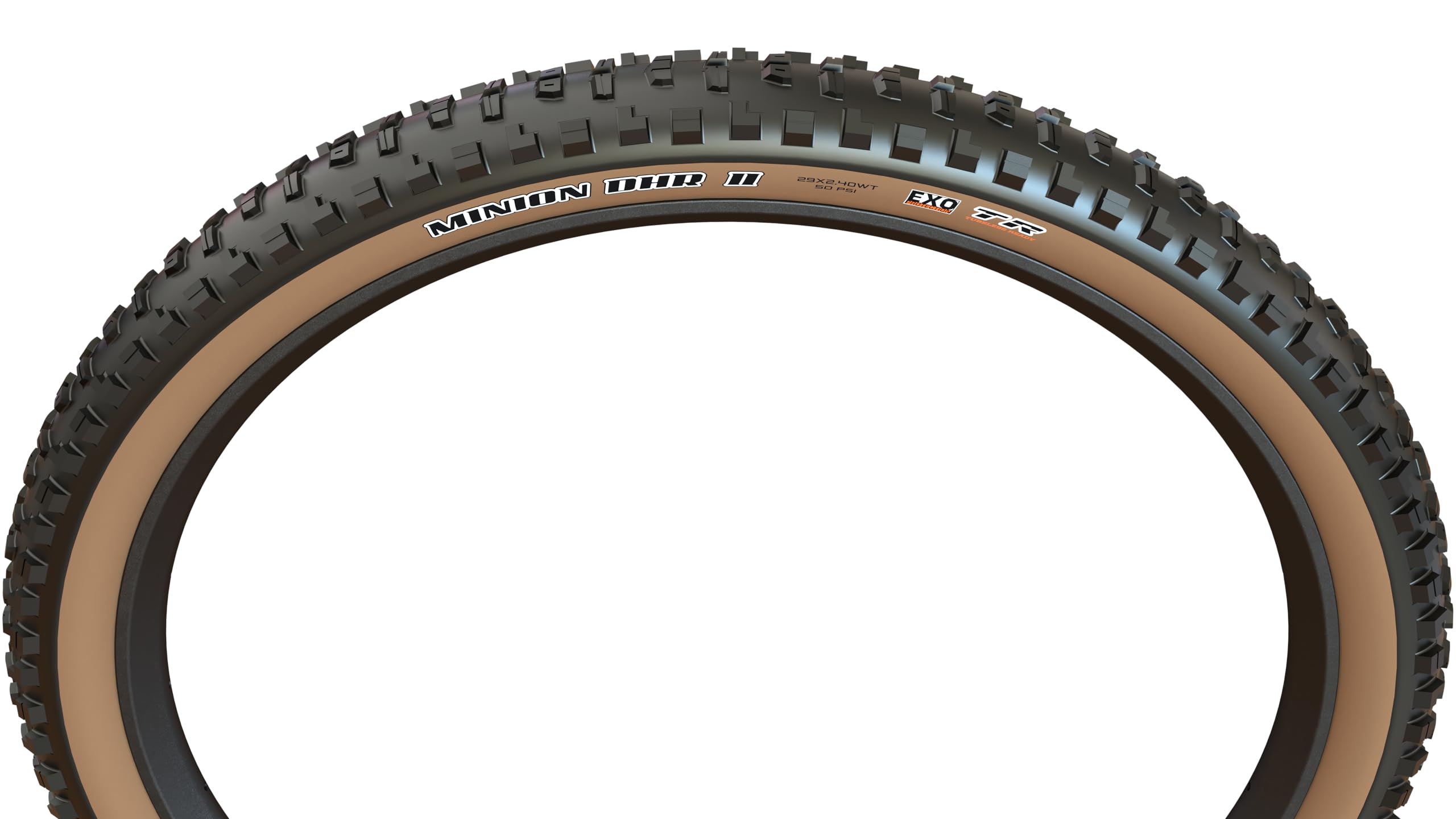 Maxxis Minion DHR II+ Folding Bead Mountain Bike Tire 29x2.60 - Dual Compound, EXO Protection, Tubeless Ready, Skin Wall for Trail & Enduro Riding