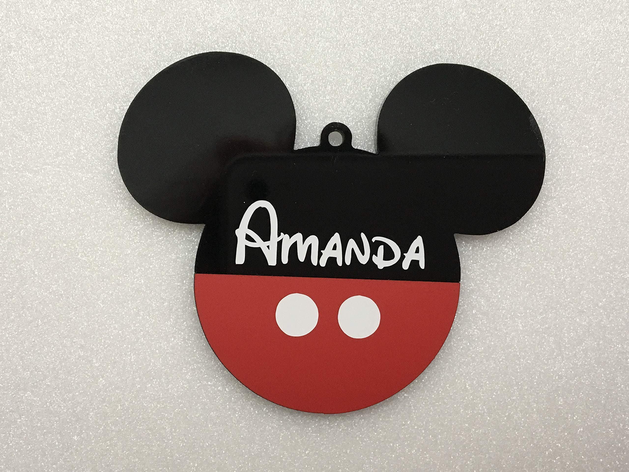 Personalized Mickey Mouse & Minnie Mouse Christmas Ornament - Custom Disney Name Acrylic Hanging Bauble - Handmade Disney Cruise Gift for Disneyland Lovers - Perfect for 2024 Holiday Decor & Disney Themed Party Favors
