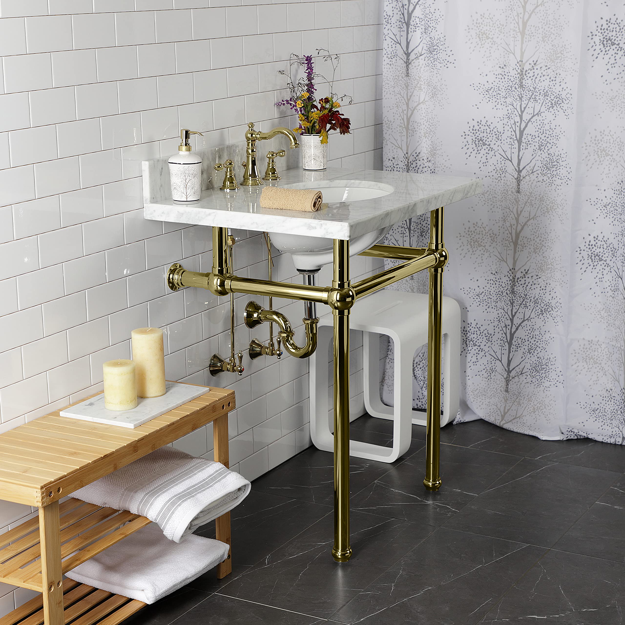 Kingston Brass CC43102LKB30 Sink Trim Kit - Polished Brass Finish for Bathroom & Kitchen Faucet Installation | Durable Plumbing Hardware for Modern Home Decor