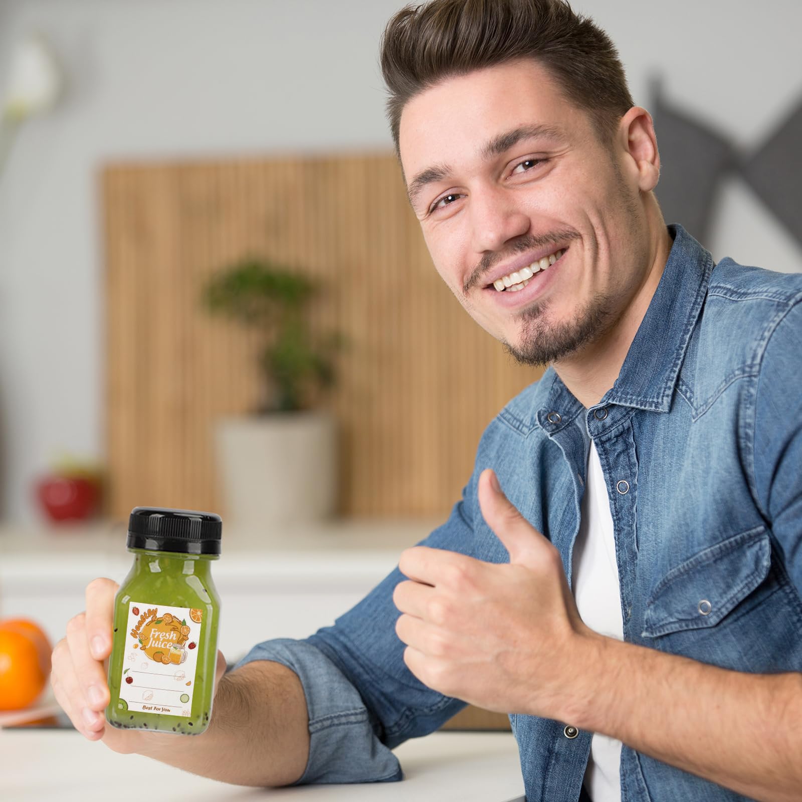 TOMNK 105-Pack 4oz Reusable Juice Bottles with Lids - Small Beverage Containers for Juicing, Milk, Smoothies & Drinks - Includes Labels, Funnel & Brush - Perfect for Meal Prep, Baby Food & Travel Snacks