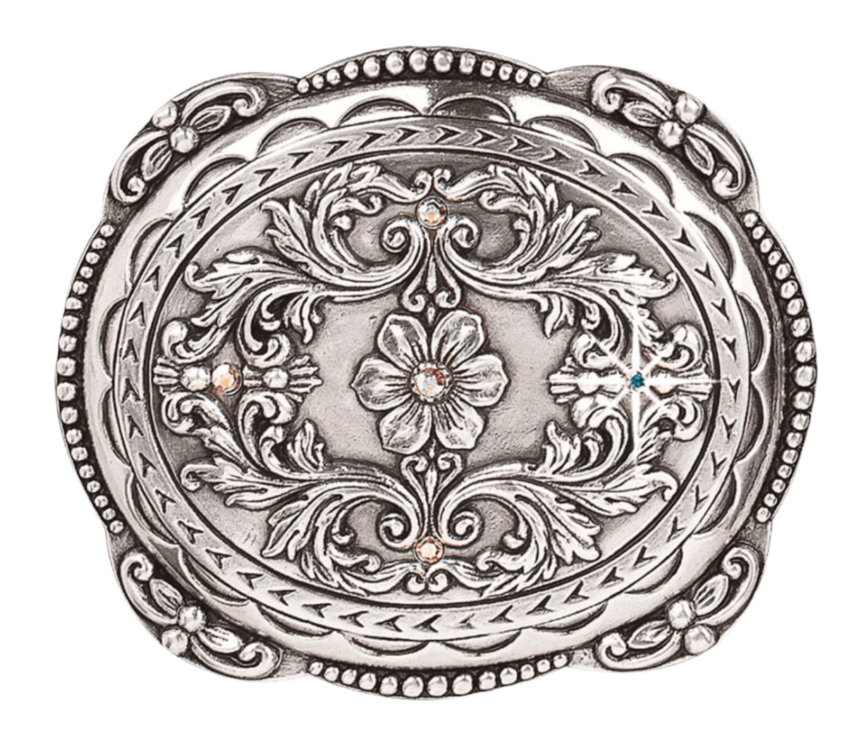 Blazing Roxx Oval Western Belt Buckle with Rhinestones for Men & Women - Stylish Cowboy Accessory for Rodeo, Country Music Festivals & Western Fashion