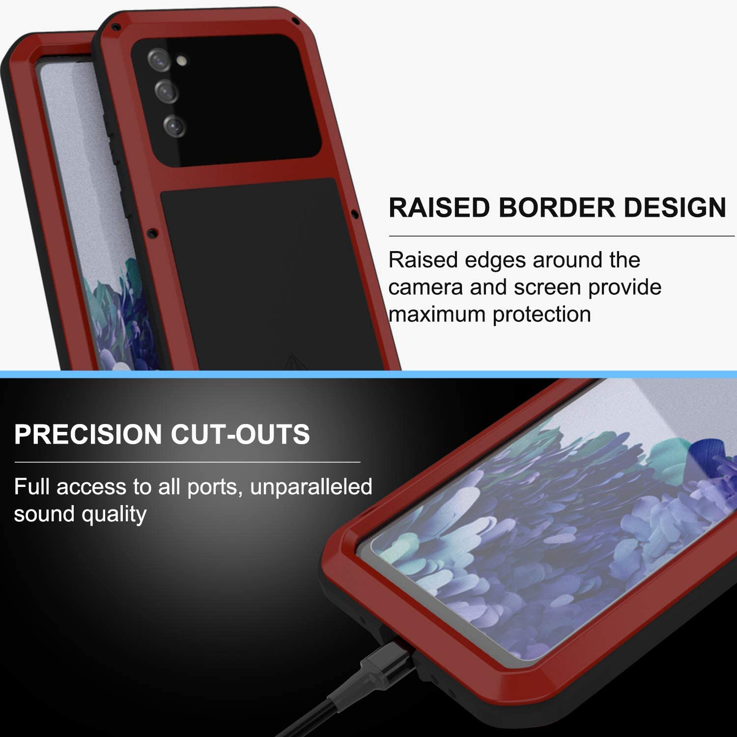 Galaxy S20 FE Aluminum Heavy Duty Case - Military Grade Protection for Samsung Galaxy S20 FE | Perfect for Outdoor Activities, Travel & Extreme Sports